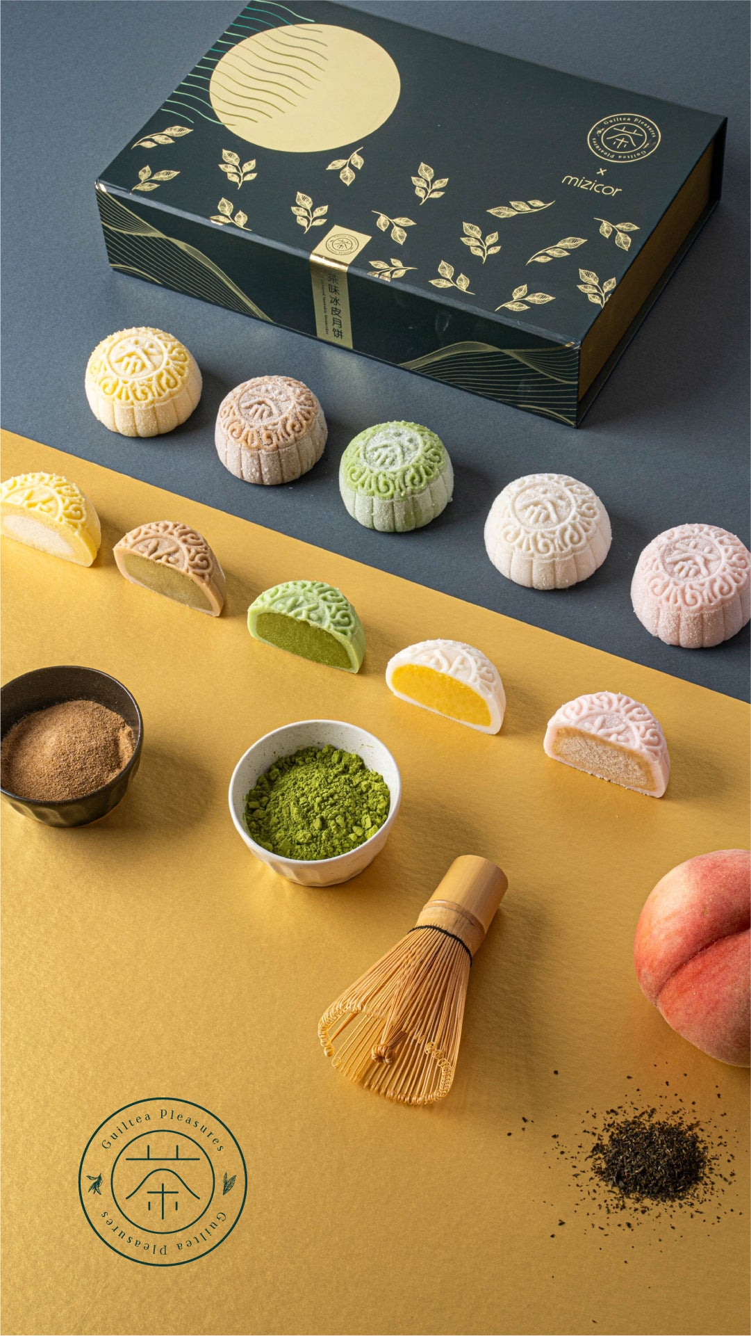 Tea Assortment Mochi Snowskin Mooncake 4pcs